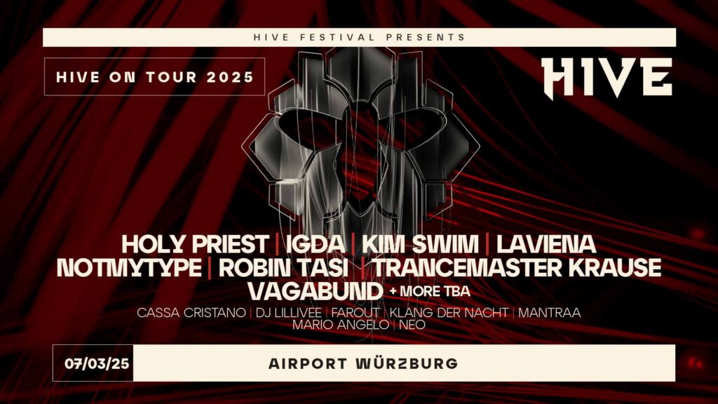 Hive Festival Banner of a club show in the Airport Würzburg